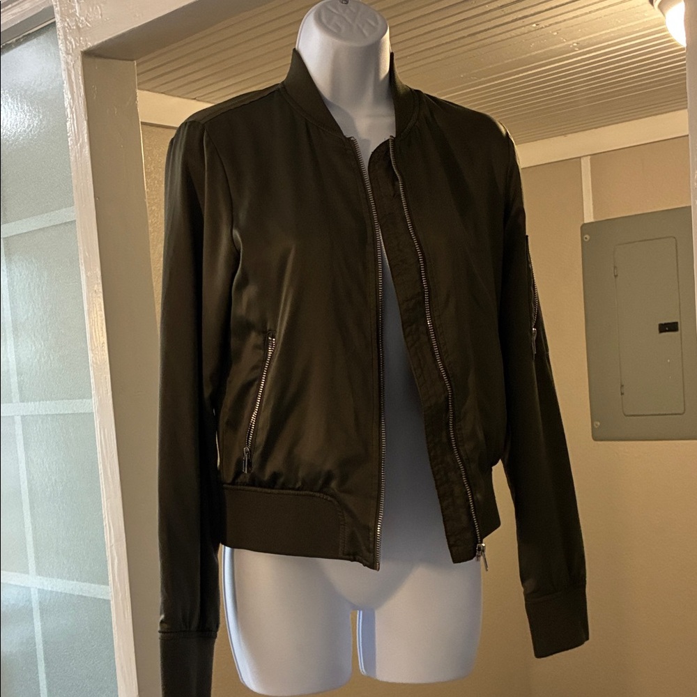 a.n.a Dark Green Women's Bomber Jacket